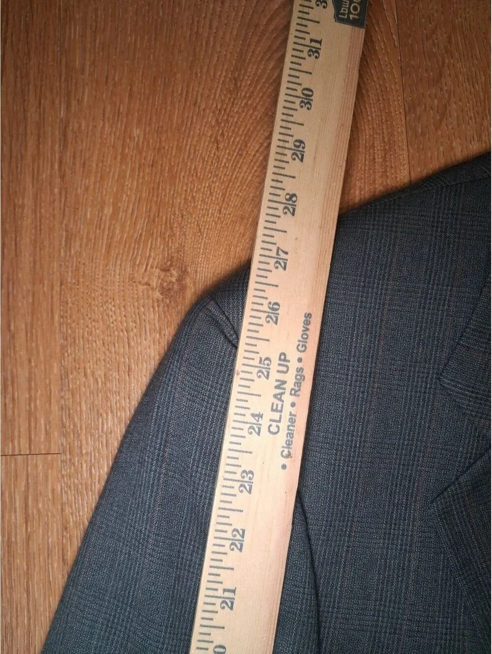 Hart Schaffner Marx 2 PC Suit 44L 38x32 Gray Glen Plaid Wool